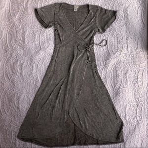 Caution To The Wind stripe wrap dress